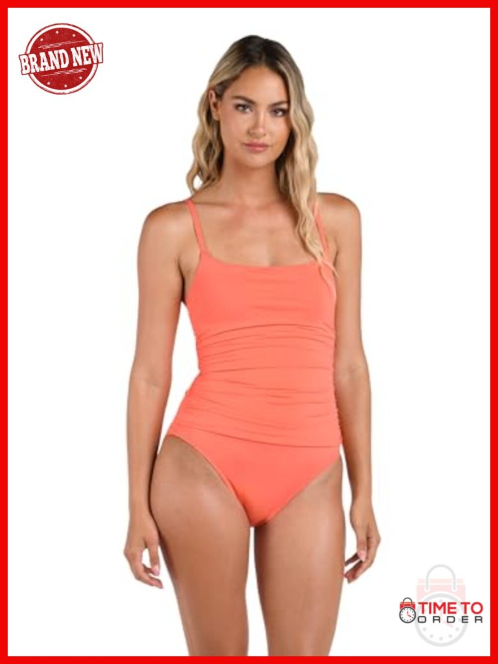 Women's One Piece Swimsuit Shirred Side Slimming Removable Cups Adjustable